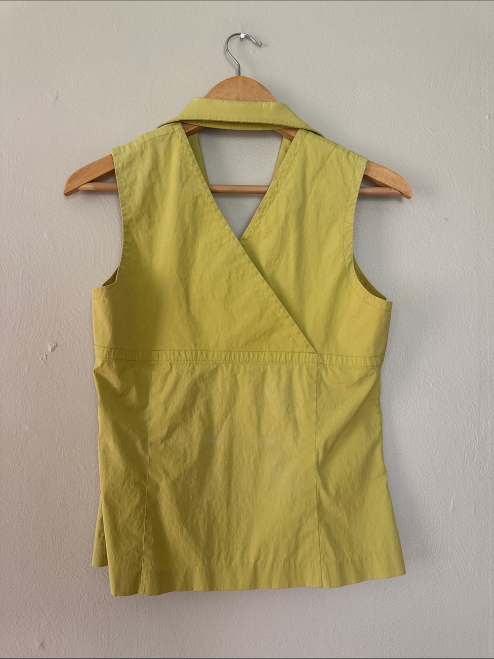 Vintage Talbots Collection Sleeveless open back Lime Button-Front Women's Top 8 - Picture 5 of 9